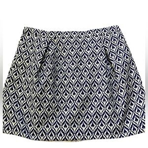 🆕 J. Crew Ikat Skirt Navy Blue and White
